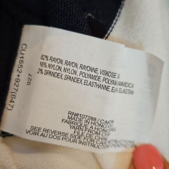 NWT Esprit black & white stripe gatheted side top size Medium - Picture 10 of 13